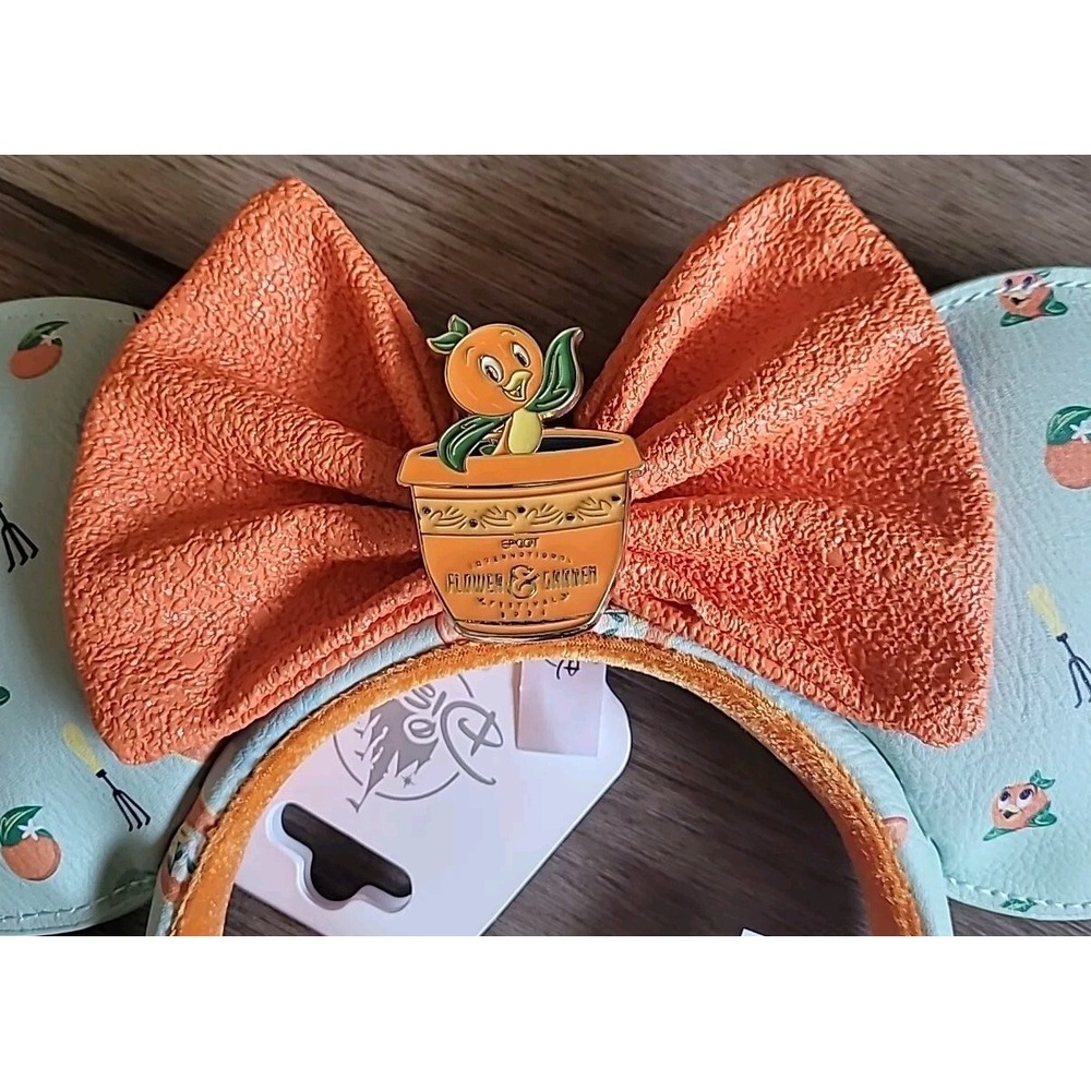 2024 Disney Parks Epcot Flower Garden Orange Bird Minnie Ear Headband Loungefly - Picture 3 of 3
